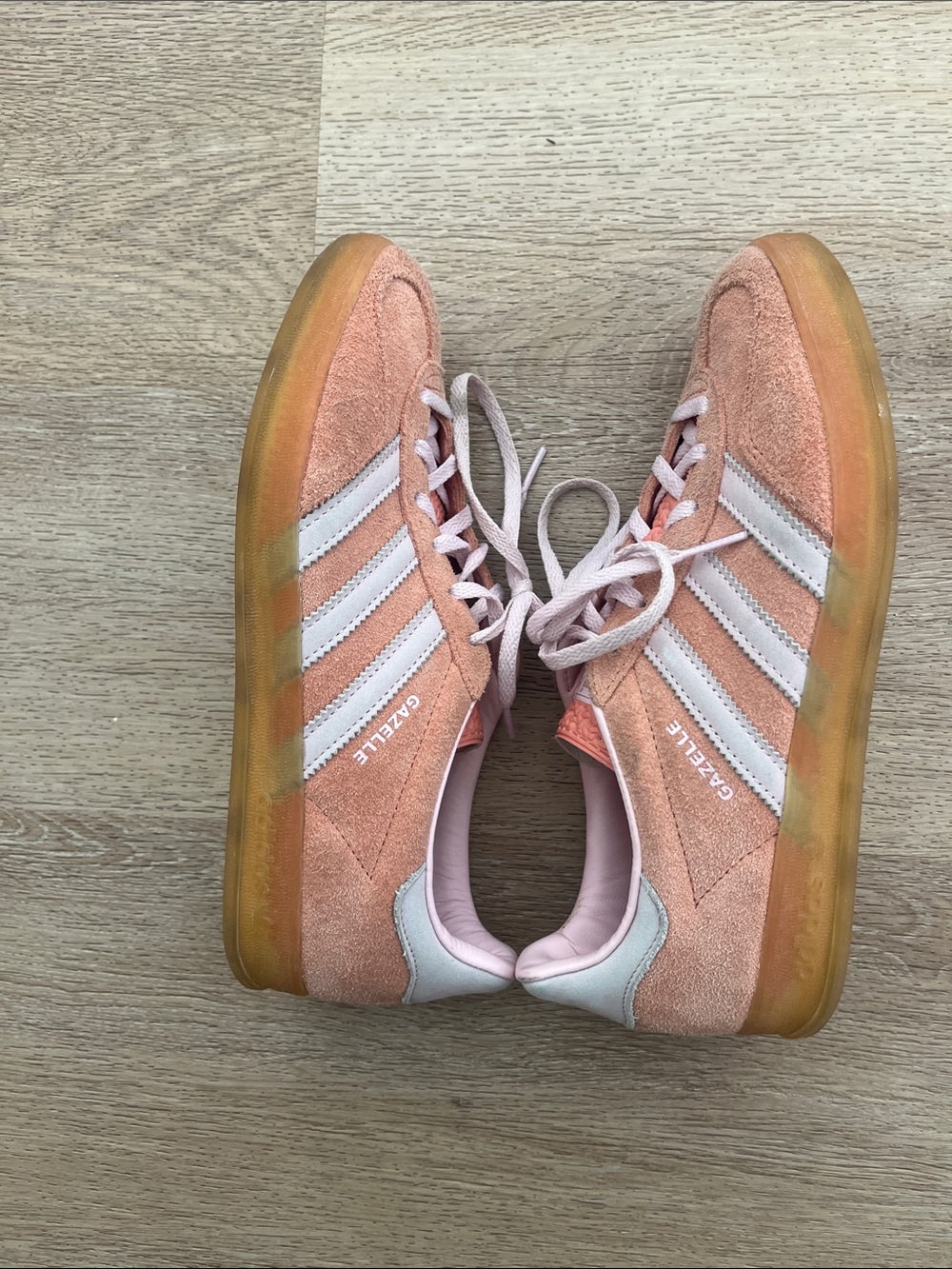 adidas Gazelle Pink Suede Sneakers with White Stripes